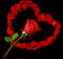 Gif animé coeur et rose